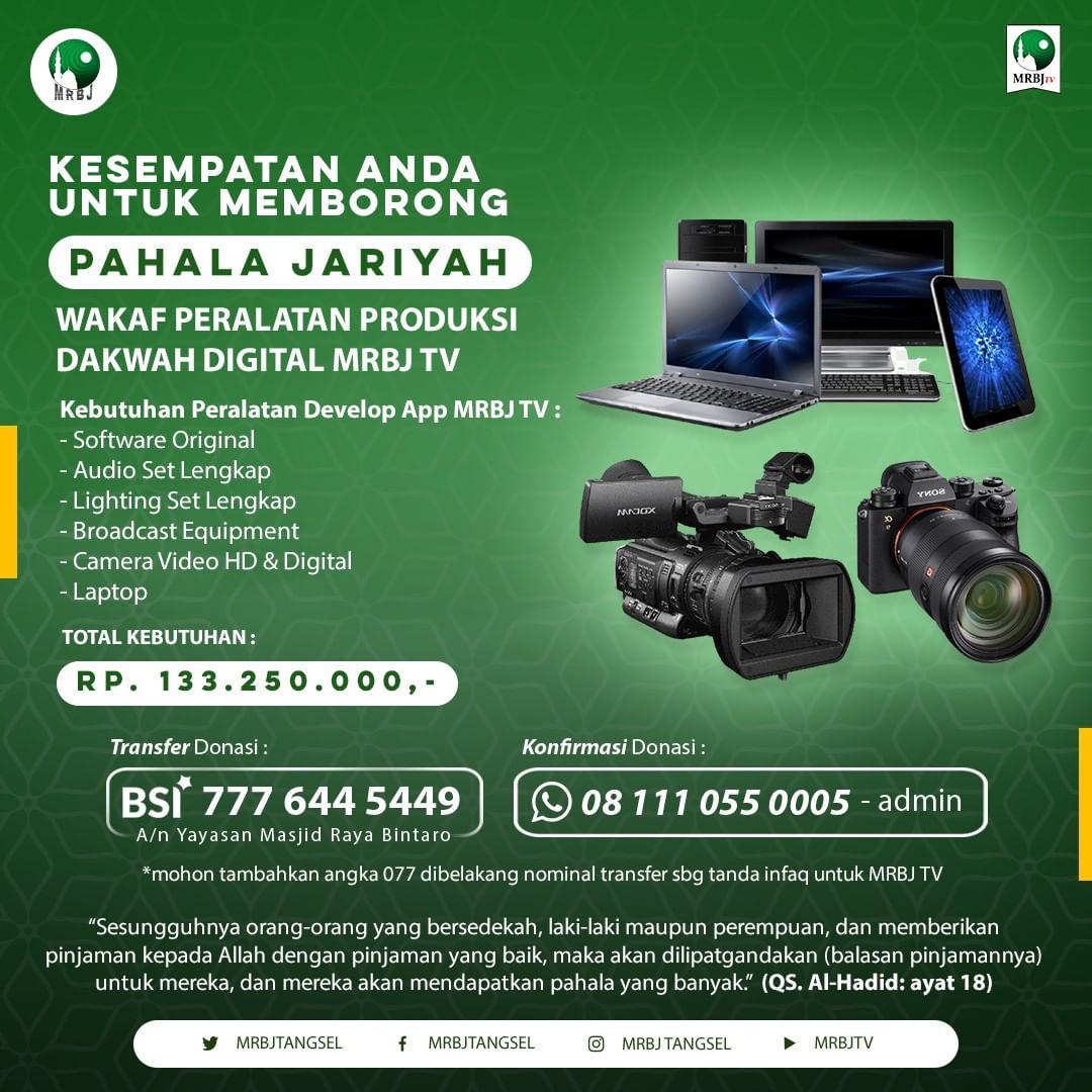 Mari jadikan tiap ilmu yang direkam memakai peralatan dakwah ini sebagai pundi-pundi pahala kita